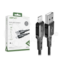Кабель USB - Lightning Acefast C1-02 (2.4A, MFI, оплетка нейлон, 1.2 м) Черный