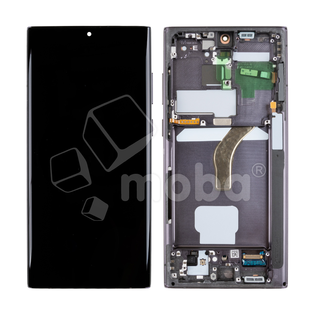 Дисплей для Samsung Galaxy S22 Ultra (S908B/S908E/S9080) модуль с рамкой Черный - Сервисный Оригинал