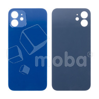 Задняя крышка для iPhone 12 (A2403) Синий (стекло, монолит, широкий вырез под камеру, логотип) - Премиум