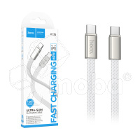 Кабель Type-C - Type-C Hoco X125 (3A, 60W, PD, оплетка нейлон) Белый
