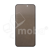 Защитное стекло "Антишпион" для iPhone 15 Plus Черный (Закалённое, полное покрытие)