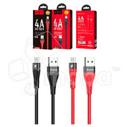 Кабель USB - MicroUSB Hoco U53 (4A, оплетка нейлон, 1.2 м) Черный