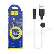 Кабель USB - Lightning (для iPhone) Hoco X21 Plus (2.4A, силикон, 0.25 м) Белый