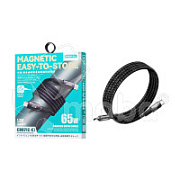 Кабель Type-C - Type-C Remax CB07 (65W, PD, оплетка нейлон, магнитное крепление, 1,2 м) Черный