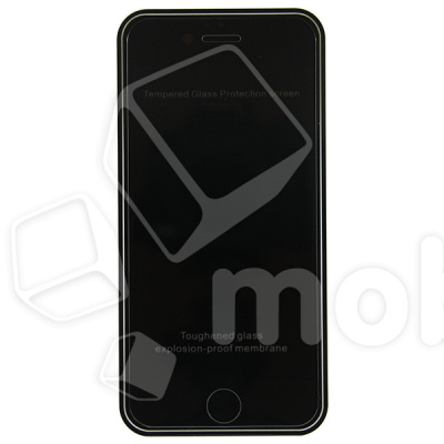Защитное стекло "Антишпион" для iPhone 6/6S Черное (Закалённое, полное покрытие)