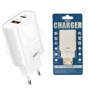 Сетевое зарядное устройство USB/Type-C Remax RP-U37 (18W, QC3.0, PD) Белый