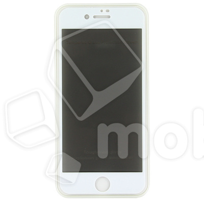 Защитное стекло "Антишпион" для iPhone 7/8/SE (2020)/SE (2022) Белое (Закалённое, полное покрытие)