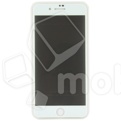 Защитное стекло "Антишпион" для iPhone 7 Plus/8 Plus Белое (Закалённое, полное покрытие)