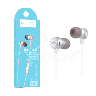 Гарнитура mini jack 3.5 Hoco M16 (вакуумные) Серебро