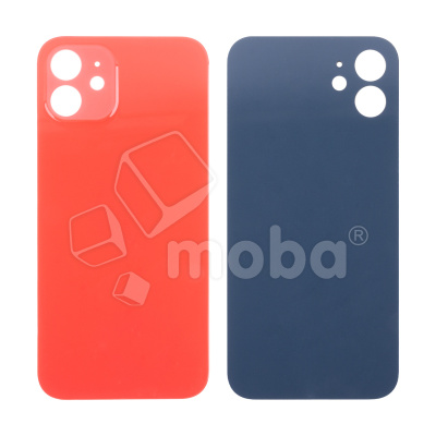 Задняя крышка для iPhone 12 (A2403) Красный (стекло, монолит, широкий вырез под камеру, логотип) - Премиум