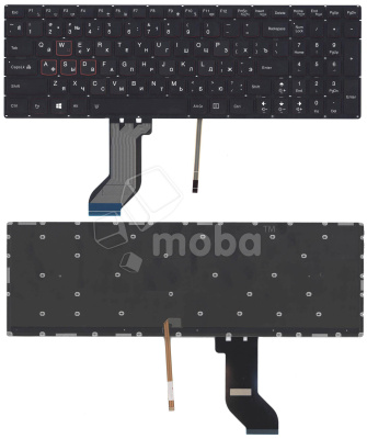Клавиатура для ноутбука Lenovo IdeaPad Y700 Y700-15ISK черная без рамки с подсветкой