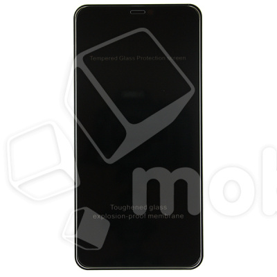 Защитное стекло "Антишпион" для iPhone Xs Max/11 Pro Max Черное (Закалённое, полное покрытие)