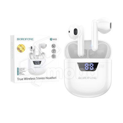Беспроводные наушники Bluetooth Borofone BW05 (TWS, с дисплеем, вкладыши) Белый
