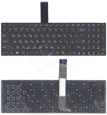 Клавиатура для ноутбука Asus K56 (без рамки, плоский Enter) Черный