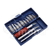 Набор скальпелей (3 рукоятки + 13 лезвий) + пластиковый бокс